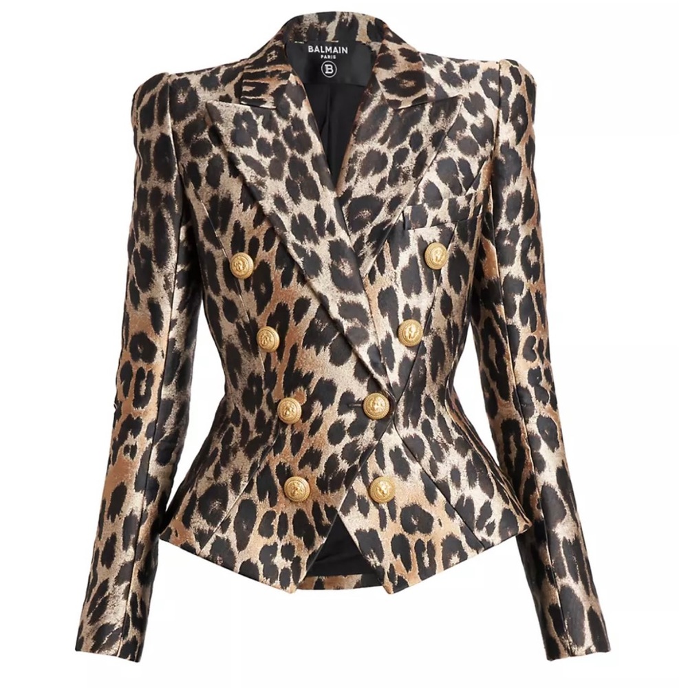 Balmain
Leopard-Print Jacquard Jacket